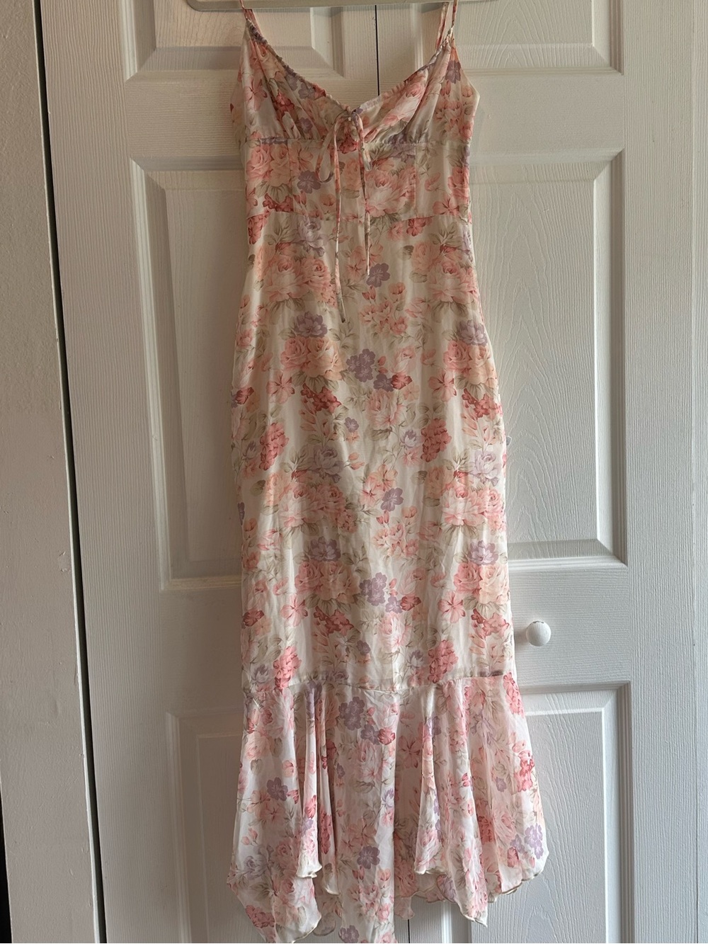 Commense Floral/ Garden Romantic Slip Maxi Dress in Cream and Pink *Cottagecore - Picture 2 of 7